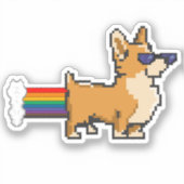 Niedlich Pixel Corgi Aufkleber (Vorderseite)