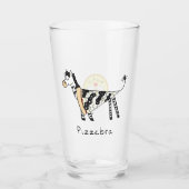 Niedlich Pizza Funny Zebra Kids Cartoon Glas (Vorderseite)