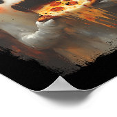Niedlich Pizza Ghost Eating Pizza Funny Halloween Poster (Ecke)