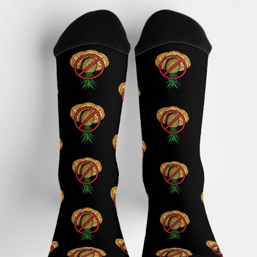 Niedlich Pizza Keine Ananas Spaß Feinschmecker Gag Socken (Oben)