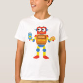 Niedlich Pizza Oven Robot T-Shirt (Vorderseite)