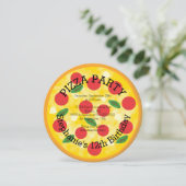 Niedlich Pizza Party Geburtstagsparty Einladung (Stehend Vorderseite)