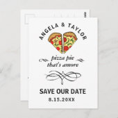 Niedlich Pizza Pie Amore Wedding Save the Date Postkarte (Vorne/Hinten)