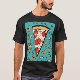 Niedlich Pizza Slice - Cartoon Style Illustration T-Shirt