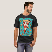 Niedlich Pizza Slice - Cartoon Style Illustration T-Shirt (Vorne ganz)