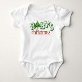 Niedlich Playful Baby's First Christmas Tree Baby Strampler (Vorderseite)