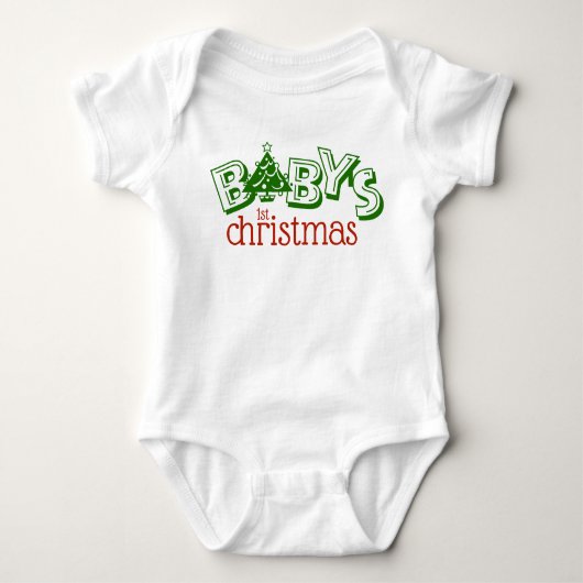 Niedlich Playful Baby's First Christmas Tree Baby Strampler (Vorderseite)
