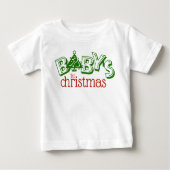 Niedlich Playful Baby's First Christmas Tree Baby T-shirt (Vorderseite)