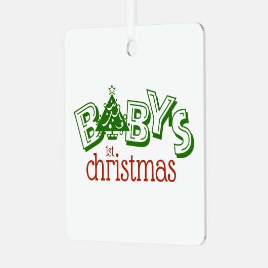 Niedlich Playful Baby's Foto Erster Weihnachtsbaum Ornament Aus Metall (Vorderseite links)