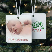 Niedlich Playful Baby's Foto Erster Weihnachtsbaum Ornament Aus Metall