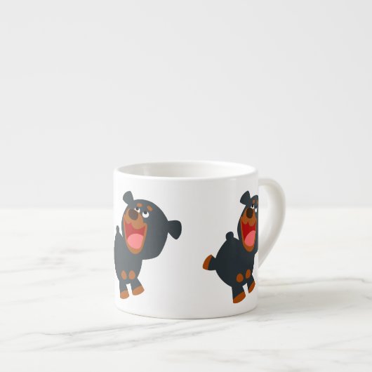 Niedlich Playful Cartoon Baby Rottweiler Espressotasse (Vorderseite Rechts)