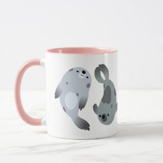 Niedlich Playful Cartoon Harf Siegel Tasse