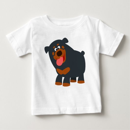 Niedlich Playful Cartoon Rottweiler Baby T - Shirt (Vorderseite)