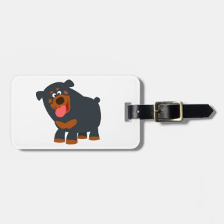 Niedlich Playful Cartoon Rottweiler Gepäckstück Ta Gepäckanhänger