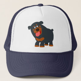 Niedlich Playful Cartoon Rottweiler Hat Truckerkappe