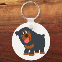 Niedlich Playful Cartoon Rottweiler Schlüsselanhän Schlüsselanhänger