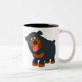 Niedlich Playful Cartoon Rottweiler Zweifarbige Tasse