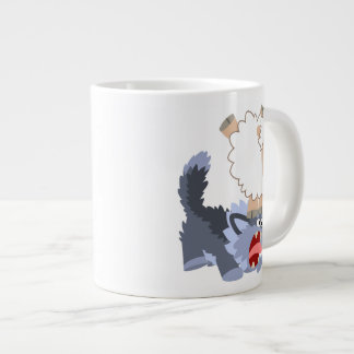 Niedlich Playful Cartoon Sheep und Wolf Jumbo Tass Jumbo-Tasse