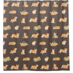 Niedlich Playful Corgi Duschvorhang