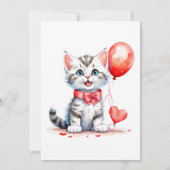 Niedlich Playful Kitty Cat Geburtstagsparty Einladung (Rückseite)