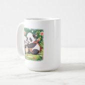 Niedlich Playful Little Pandas - Anime Style Kaffeetasse (Vorderseite Links)