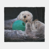 Niedlich Playful Sea Otters Fleecedecke (Vorderseite (Horizontal))