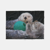 Niedlich Playful Sea Otters Fleecedecke (Vorderseite (Horizontal))
