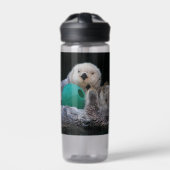 Niedlich Playful Sea Otters Foto Trinkflasche (Vorderseite)