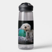 Niedlich Playful Sea Otters Foto Trinkflasche (Vorne)