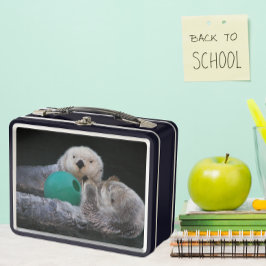 Niedlich Playful Sea Otters Metall Brotdose