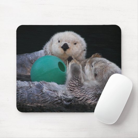 Niedlich Playful Sea Otters Mousepad (Mit Mouse)
