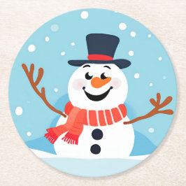 Niedlich Playful Snowman Paper Untersetzer
