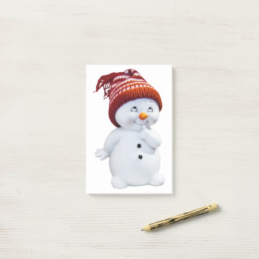 NIEDLICH PLAYFUL SNOWMAN POST-IT KLEBEZETTEL (Auf Schreibtisch)