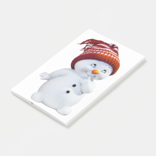 NIEDLICH PLAYFUL SNOWMAN POST-IT KLEBEZETTEL (angewinkelt)
