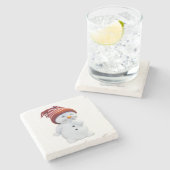 NIEDLICH PLAYFUL SNOWMAN STEINUNTERSETZER (Seitenansicht)