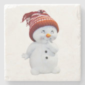 NIEDLICH PLAYFUL SNOWMAN STEINUNTERSETZER (Vorderseite)
