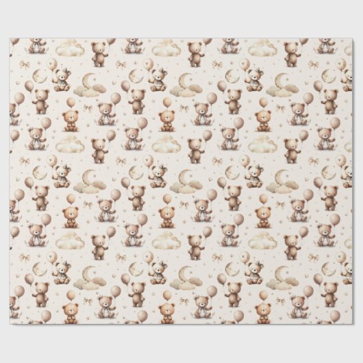 Niedlich Plush Teddy Bears Geschenkpapier (Flach)