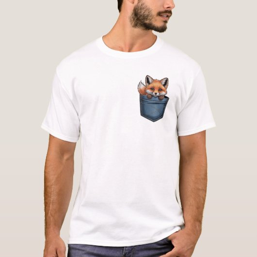 Niedlich Pocket Fox | Fox in Pocket | Tier in Pock T-Shirt (Vorderseite)