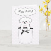 Niedlich Pocket Puppy Dog Karte (Gelbe Blume)