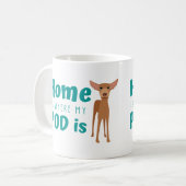 Niedlich Podenco Dog Cartoon Kaffeetasse (Vorderseite Links)