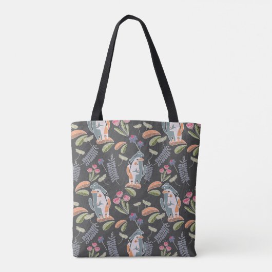 Niedlich Podenco Matching Floral Dark Gray Tasche (Rückseite)