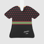 Niedlich Polka Dot Belted Dress Weihnachtsdekorati Ornament (Rückseite)