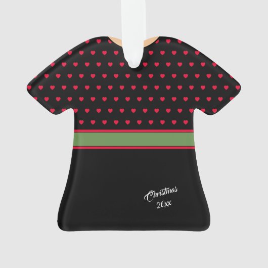 Niedlich Polka Dot Belted Dress Weihnachtsdekorati Ornament (Rückseite)