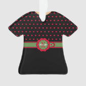 Niedlich Polka Dot Belted Dress Weihnachtsdekorati Ornament (Vorderseite)