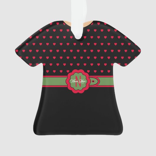 Niedlich Polka Dot Belted Dress Weihnachtsdekorati Ornament (Vorderseite)