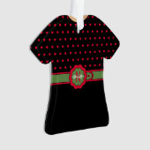 Niedlich Polka Dot Belted Dress Weihnachtsdekorati Ornament (Vorderseite)