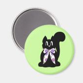 Niedlich Polka Dot Black Kitty Cat Magnet (Vorderseite/Rückseite)