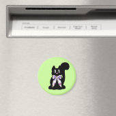 Niedlich Polka Dot Black Kitty Cat Magnet (In Situ (Geschirrspüler))