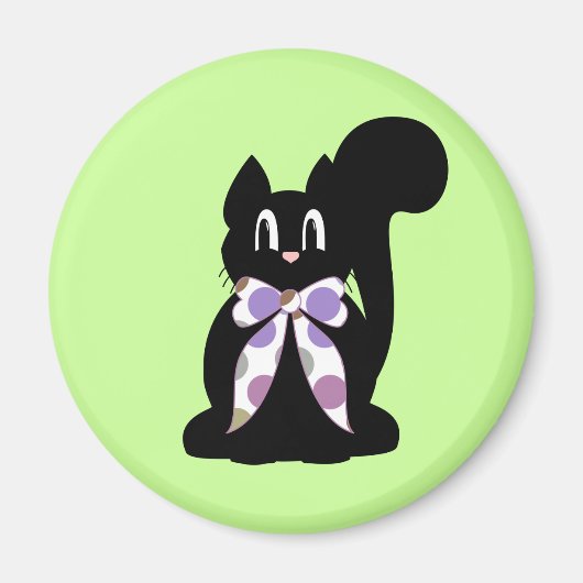 Niedlich Polka Dot Black Kitty Cat Magnet (Vorne)