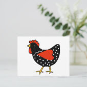 Niedlich Polka Dot Chicken Postkarte (Stehend Vorderseite)